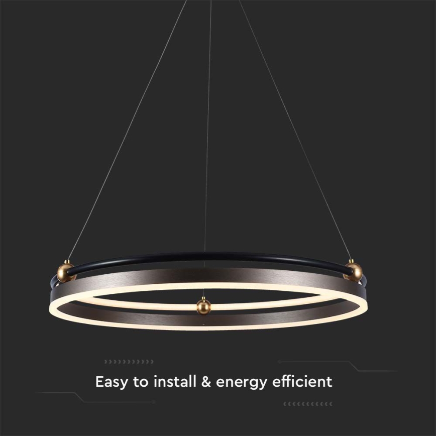 LED-kattokruunu johdossa LED/30W/230V 3000K halkaisija 62 cm ruskea