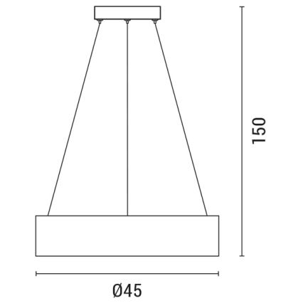 LED-kattokruunu johdossa LED/30W/230V 3000K halkaisija 45 cm musta/tammi