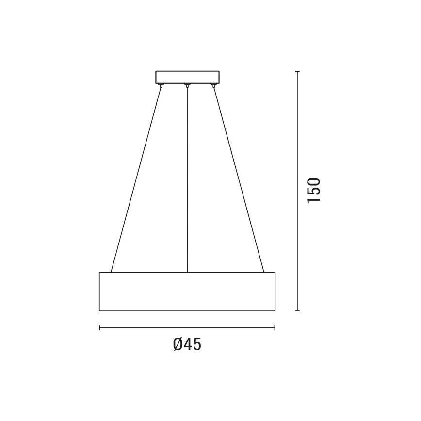 LED-kattokruunu johdossa LED/30W/230V 3000K halkaisija 45 cm musta/tammi