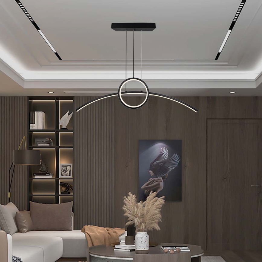 LED-kattokruunu johdossa LED/30W/230V 4000K 88 cm musta