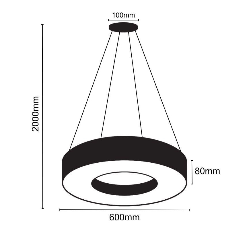 LED-kattokruunu johdossa LED/30W/230V 4000K halkaisija 60 cm