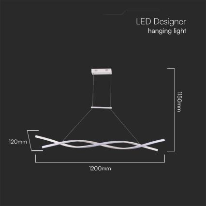 LED-kattokruunu johdossa LED/30W/230V 4000K valkoinen