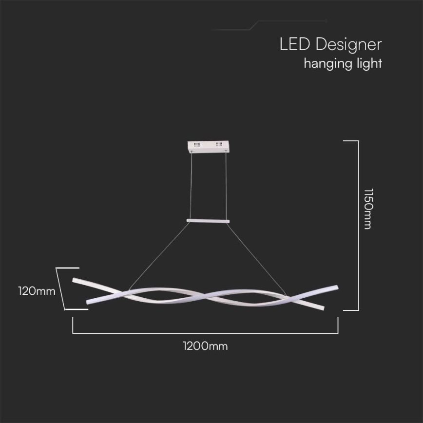 LED-kattokruunu johdossa LED/30W/230V 4000K valkoinen