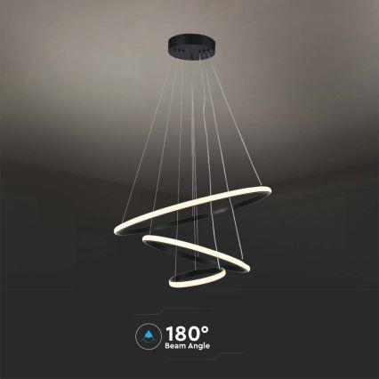 LED-kattokruunu johdossa LED/32W/230V 3000K musta