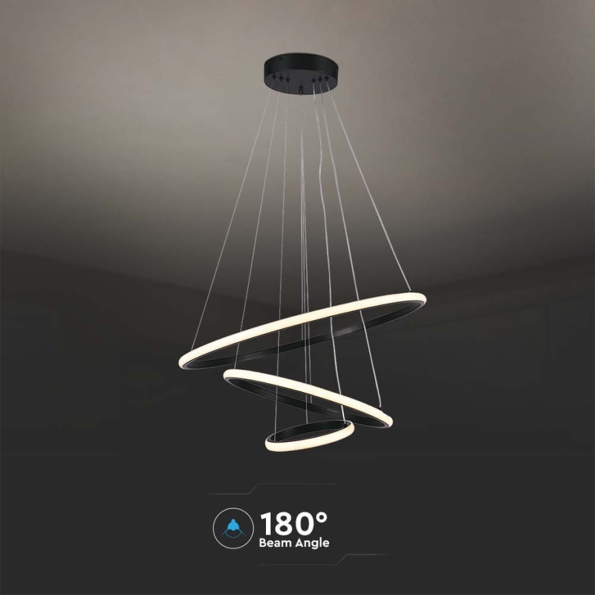 LED-kattokruunu johdossa LED/32W/230V 3000K musta