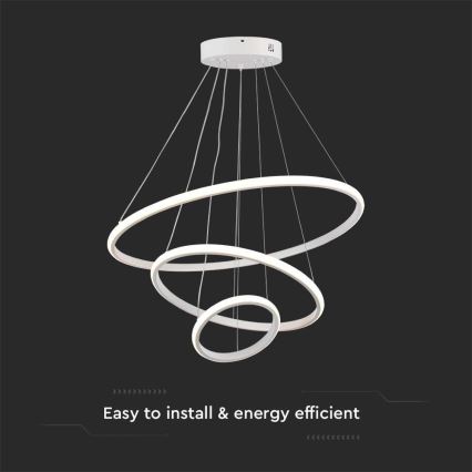 LED-kattokruunu johdossa LED/32W/230V 3000K valkoinen+