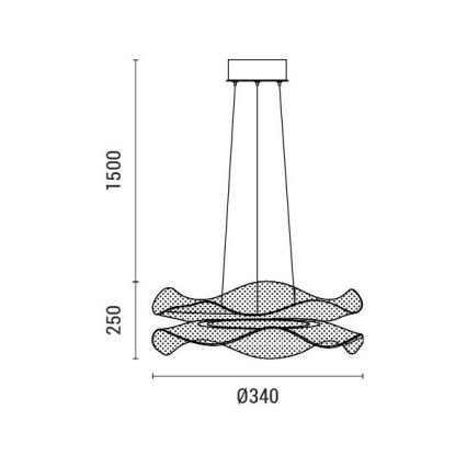 LED-kattokruunu johdossa LED/34W/230V 3000K