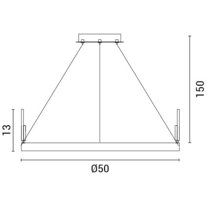 LED-kattokruunu johdossa LED/35W/230V 3000K kulta