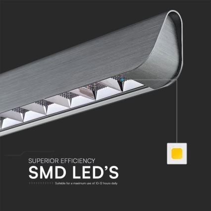LED-kattokruunu johdossa LED/36W/230V 3000/4000/6400K antrasiitti