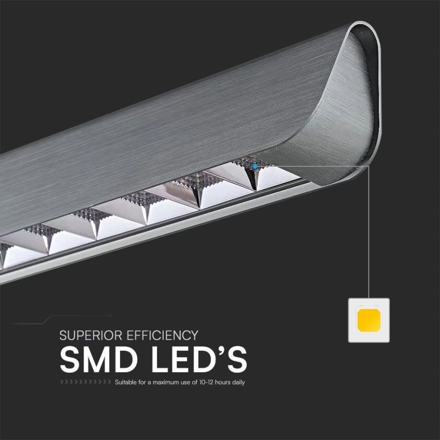 LED-kattokruunu johdossa LED/36W/230V 3000/4000/6400K antrasiitti