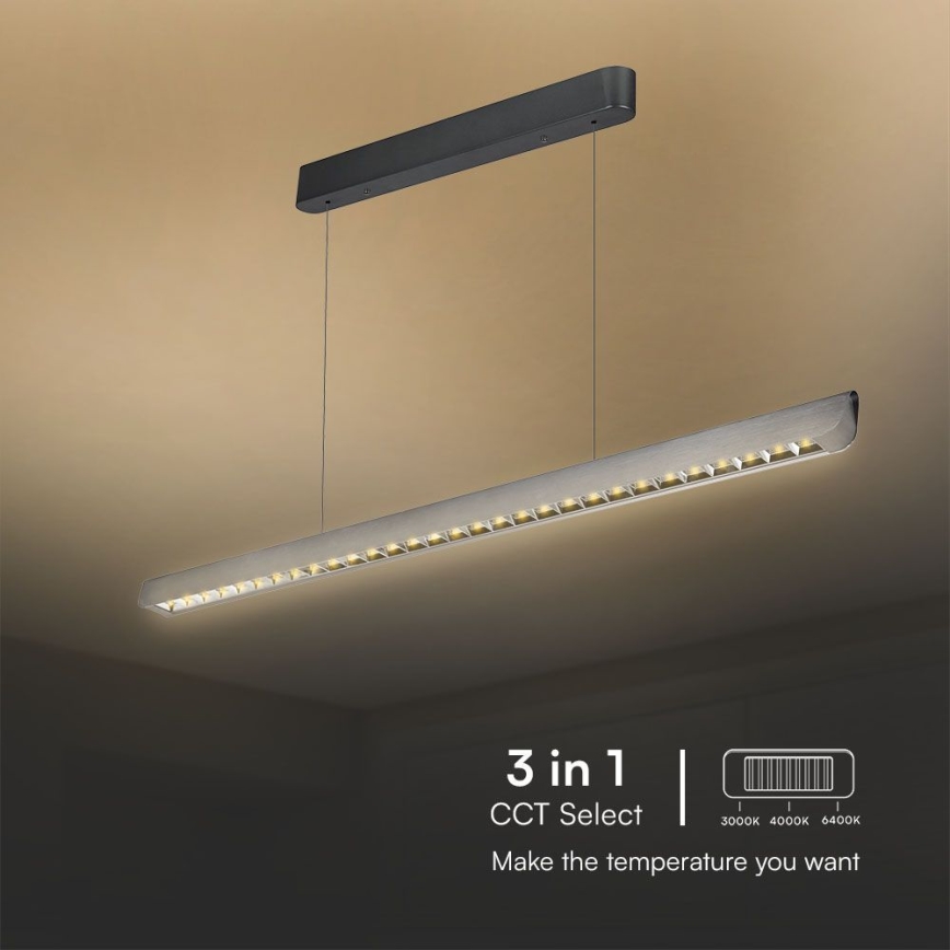 LED-kattokruunu johdossa LED/36W/230V 3000/4000/6400K antrasiitti