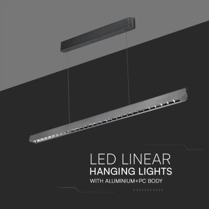 LED-kattokruunu johdossa LED/36W/230V 3000/4000/6400K antrasiitti