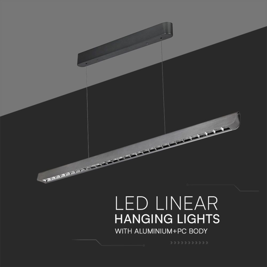 LED-kattokruunu johdossa LED/36W/230V 3000/4000/6400K antrasiitti