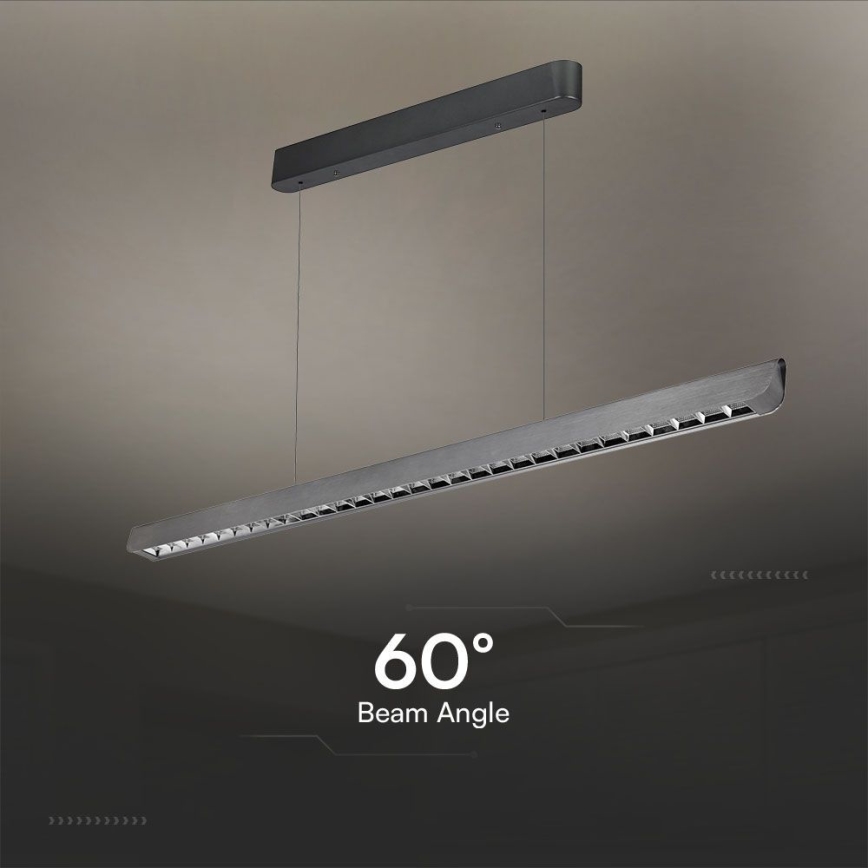 LED-kattokruunu johdossa LED/36W/230V 3000/4000/6400K antrasiitti