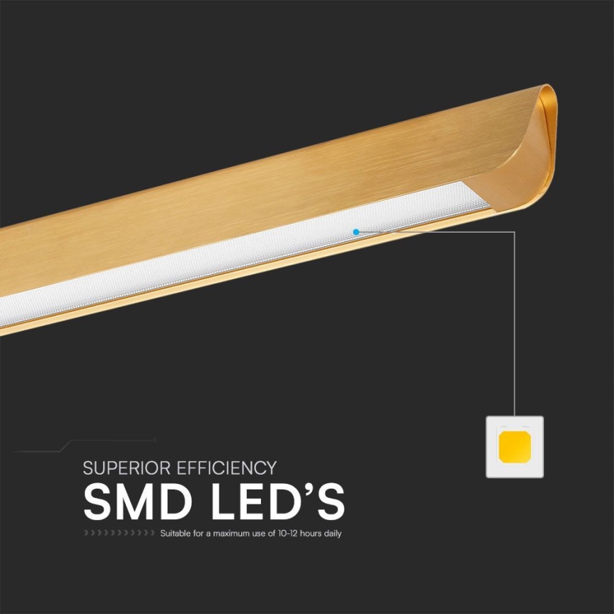 LED-kattokruunu johdossa LED/36W/230V 3000/4000/6400K kulta