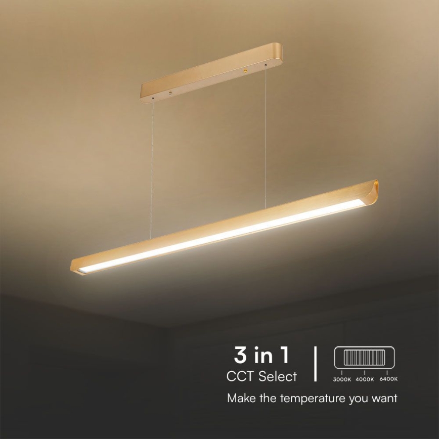 LED-kattokruunu johdossa LED/36W/230V 3000/4000/6400K kulta