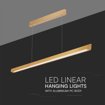 LED-kattokruunu johdossa LED/36W/230V 3000/4000/6400K kulta