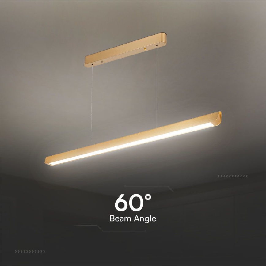 LED-kattokruunu johdossa LED/36W/230V 3000/4000/6400K kulta