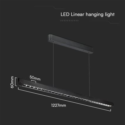LED-kattokruunu johdossa LED/36W/230V 3000/4000/6400K musta
