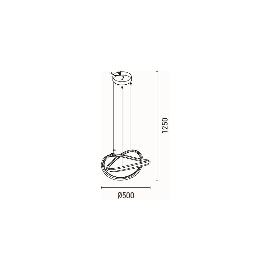 LED-kattokruunu johdossa LED/38W/230V 3000K 50x120 cm