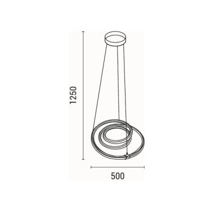 LED-kattokruunu johdossa LED/38W/230V 3000K 50x50 cm