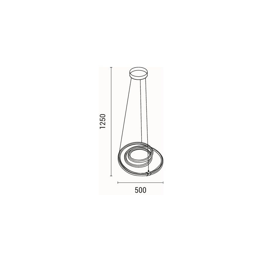 LED-kattokruunu johdossa LED/38W/230V 3000K 50x50 cm