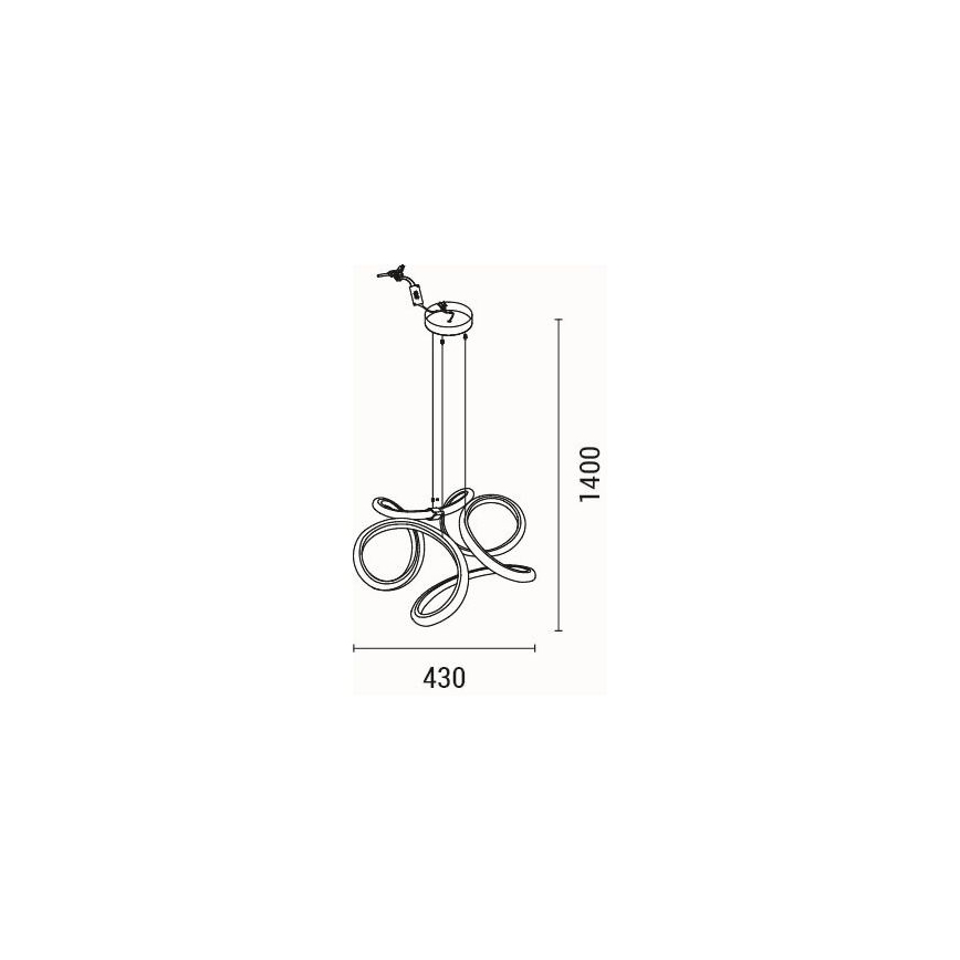 LED-kattokruunu johdossa LED/38W/230V 3000K
