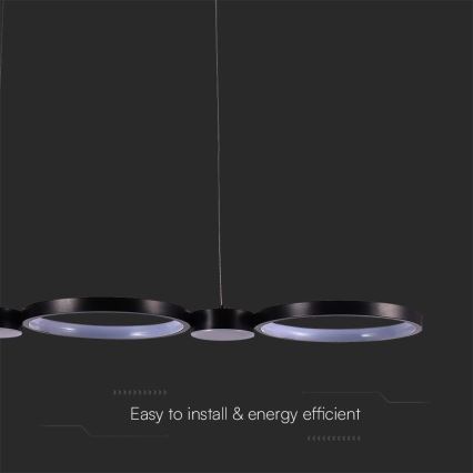 LED-kattokruunu johdossa LED/38W/230V 3000K musta