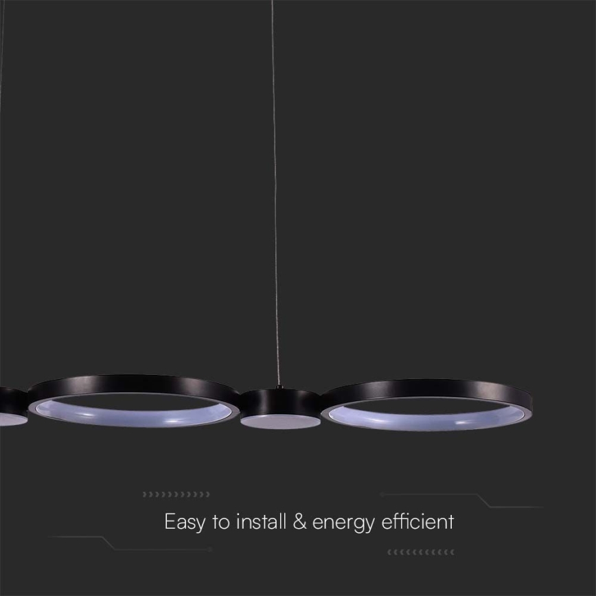 LED-kattokruunu johdossa LED/38W/230V 3000K musta