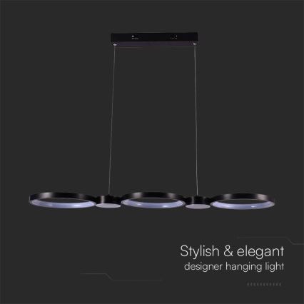 LED-kattokruunu johdossa LED/38W/230V 4000K musta