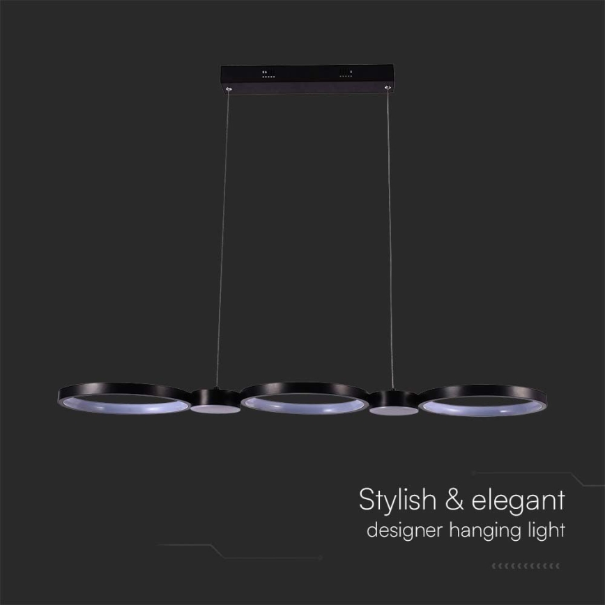 LED-kattokruunu johdossa LED/38W/230V 4000K musta