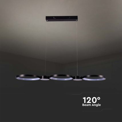 LED-kattokruunu johdossa LED/38W/230V 4000K musta