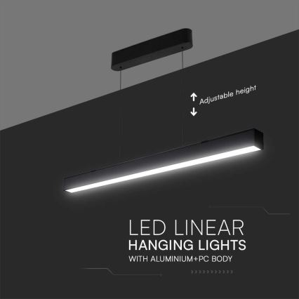 LED-kattokruunu johdossa LED/40W/230V 3000/4000/6400K musta