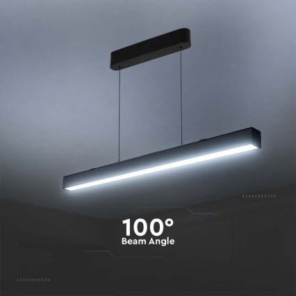 LED-kattokruunu johdossa LED/40W/230V 3000/4000/6400K musta