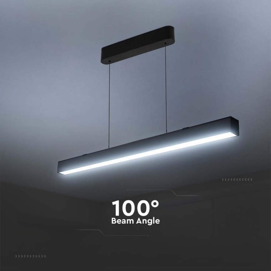 LED-kattokruunu johdossa LED/40W/230V 3000/4000/6400K musta