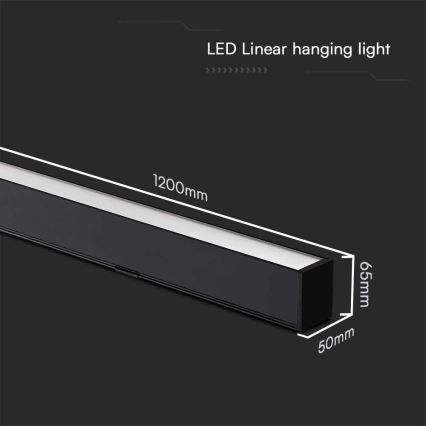 LED-kattokruunu johdossa LED/40W/230V 3000/4000/6400K musta