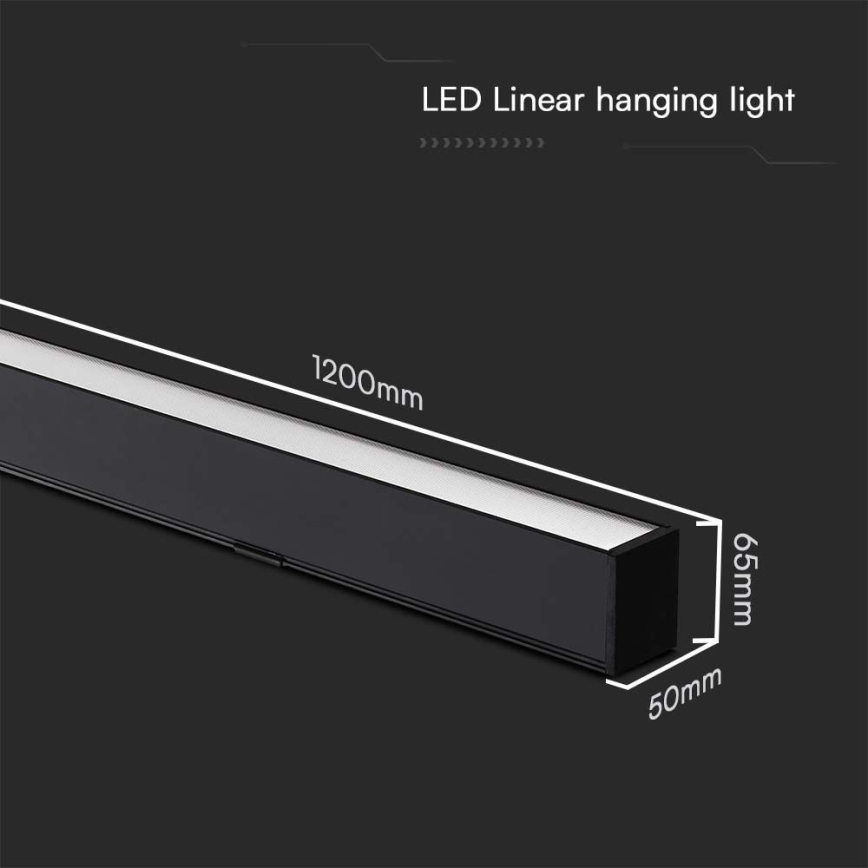 LED-kattokruunu johdossa LED/40W/230V 3000/4000/6400K musta