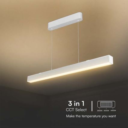 LED-kattokruunu johdossa LED/40W/230V 3000/4000/6400K valkoinen
