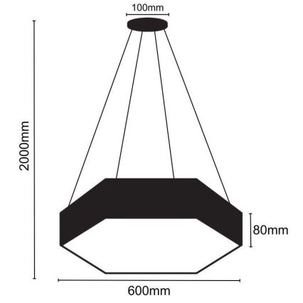 LED-kattokruunu johdossa LED/40W/230V 4000K halkaisija 60 cm