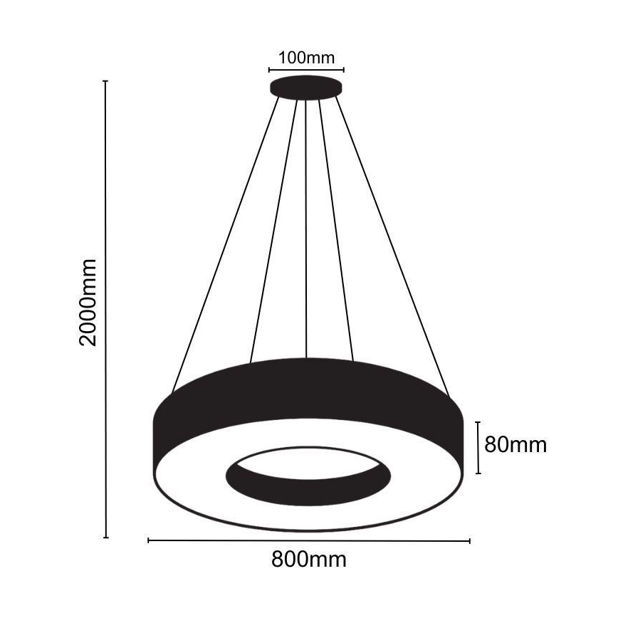 LED-kattokruunu johdossa LED/40W/230V 4000K halkaisija 80 cm