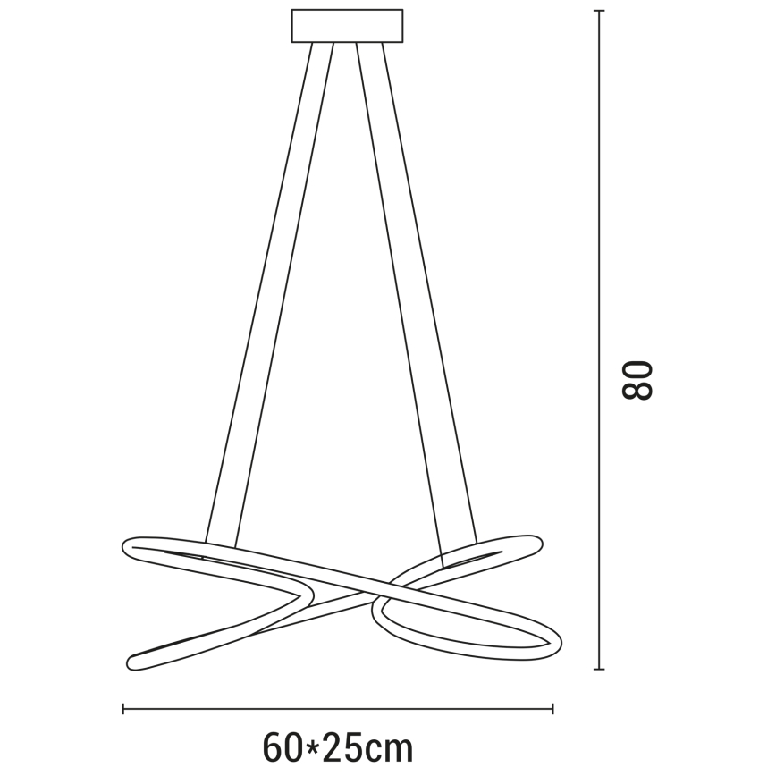 LED-kattokruunu johdossa LED/40W/230V 4000K musta