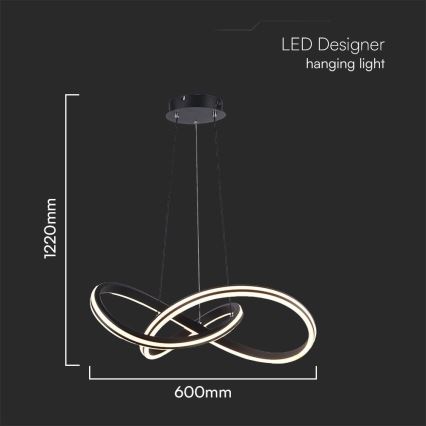 LED-kattokruunu johdossa LED/40W/230V 3000/4000/6400K