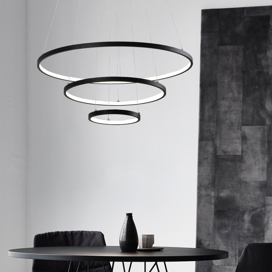 LED-kattokruunu johdossa LED/42W/230V 3000K musta