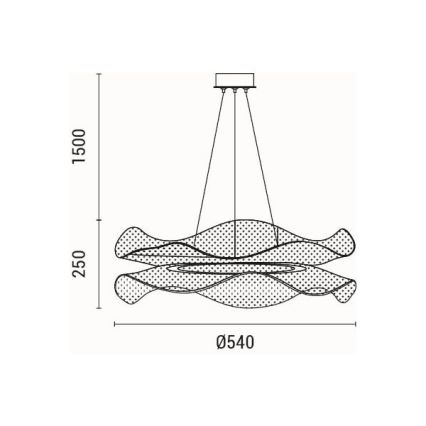 LED-kattokruunu johdossa LED/48W/230V 3000K