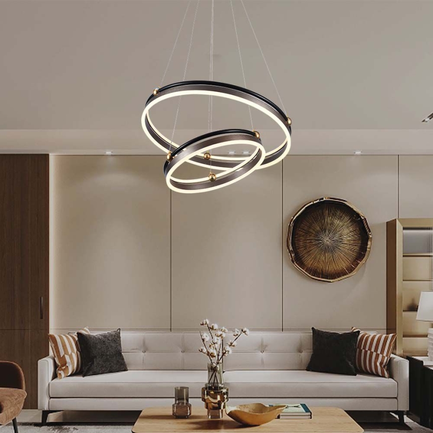 LED-kattokruunu johdossa LED/50W/230V 3000K halkaisija 62 cm ruskea