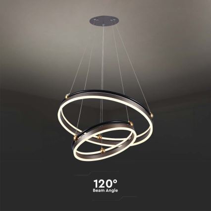 LED-kattokruunu johdossa LED/50W/230V 3000K halkaisija 62 cm ruskea