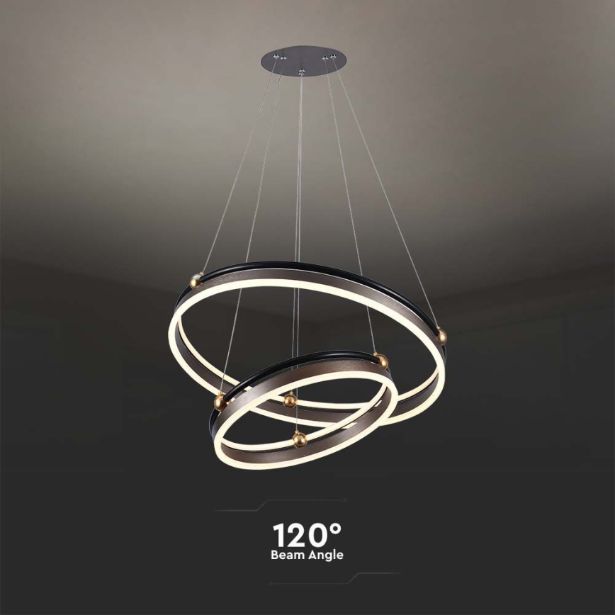 LED-kattokruunu johdossa LED/50W/230V 3000K halkaisija 62 cm ruskea