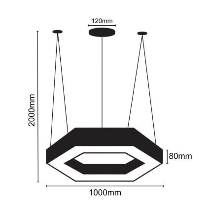 LED-kattokruunu johdossa LED/50W/230V 4000K halkaisija 100 cm