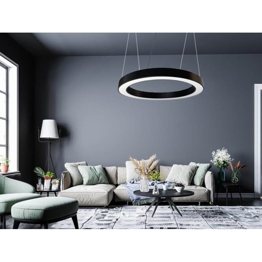 LED-kattokruunu johdossa LED/50W/230V 4000K halkaisija 100 cm musta