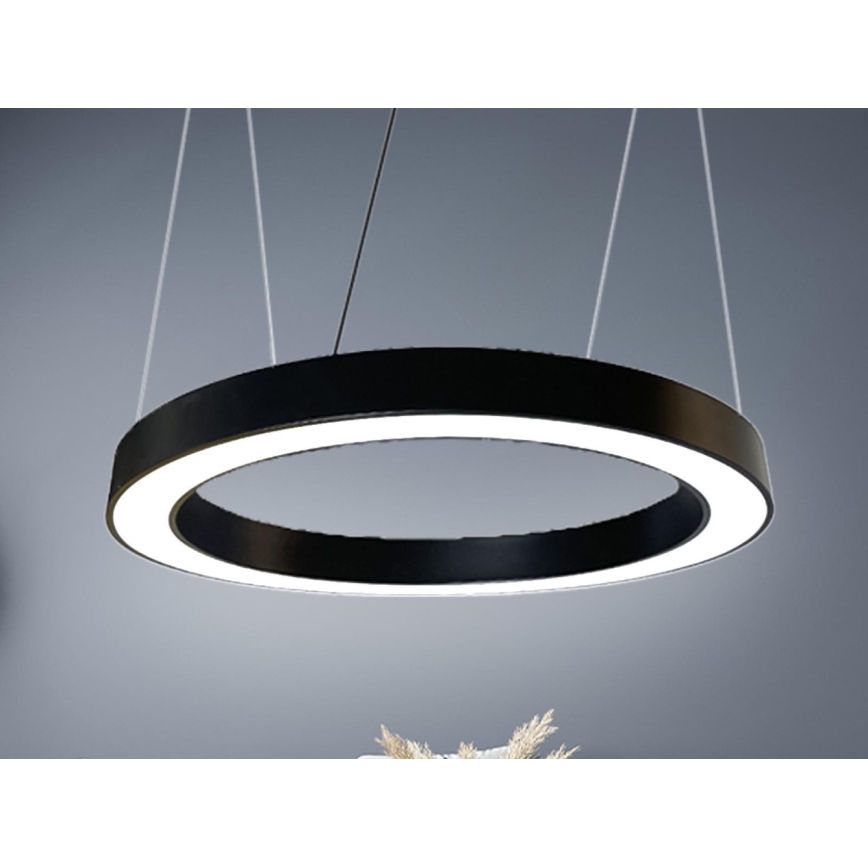 LED-kattokruunu johdossa LED/50W/230V 4000K halkaisija 100 cm musta